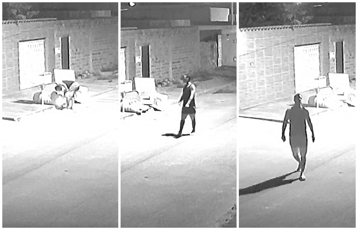 Homem é flagrado ateando fogo em material deixado para coleta em frente à residência São Miguel dos Campos
