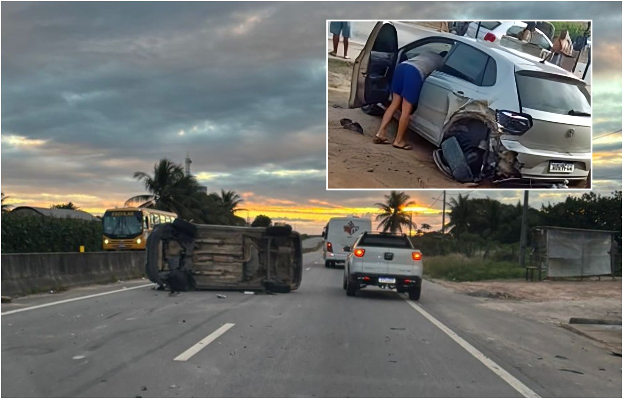 Colisão traseira deixa trânsito lento na AL-220, em Campo Alegre