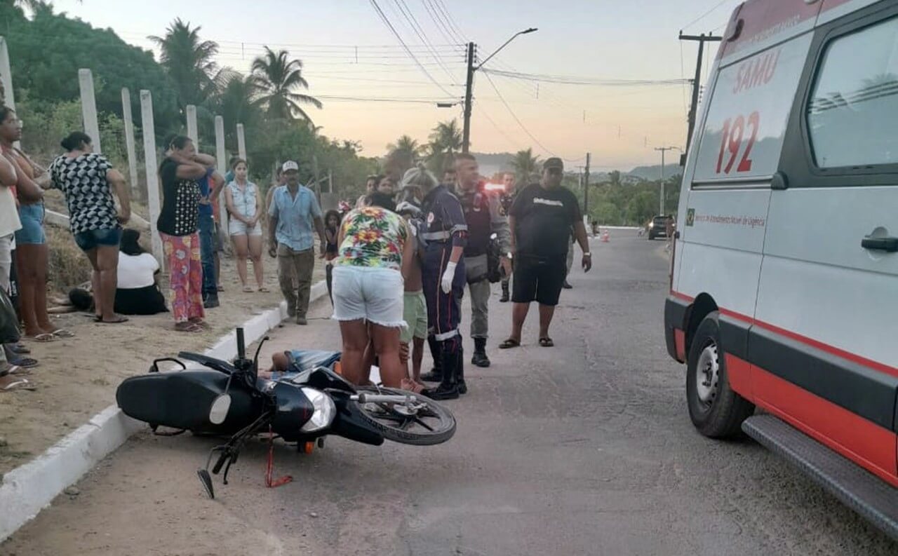 Acidente envolvendo casal e criança em moto deixa três feridos em São Miguel dos Campos