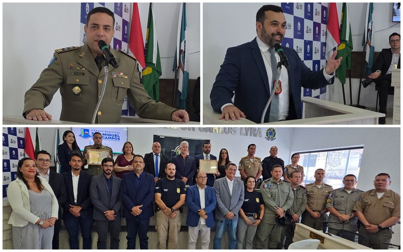 Major Veloso e delegado Flávio Dutra recebem Título de Cidadão Honorário de São Miguel dos Campos