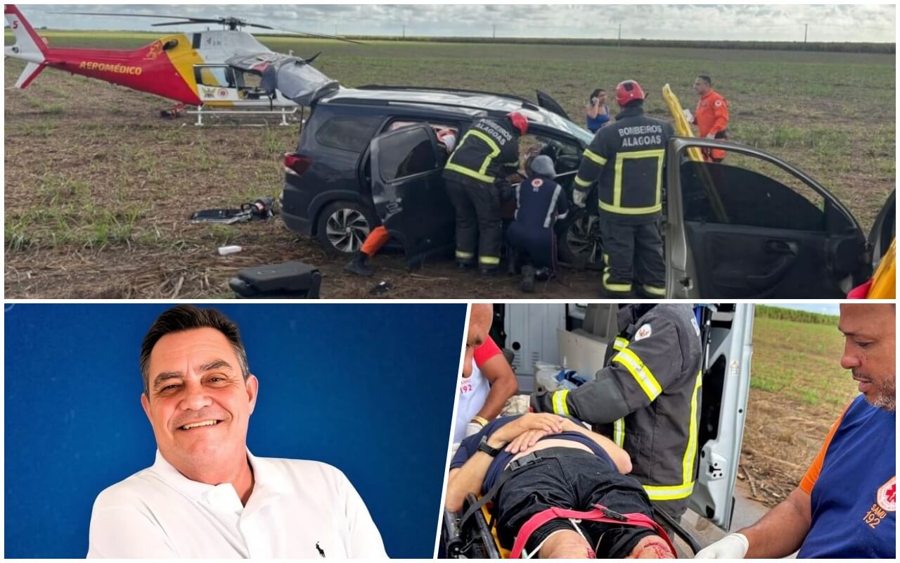 Acidente na AL-420 deixa cinco feridos, entre eles o vereador Jó da Djanete, em São Miguel dos Campos